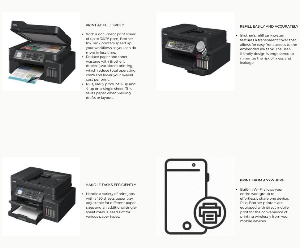 Brother MFC-T920DW All-in One Ink Tank Refill System Printer with Wi-Fi and Auto Duplex Printing