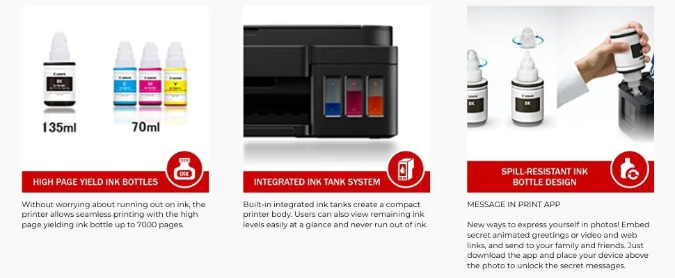 Best all in one multifunction printer Canon PIXMA G3010 All-in-One Ink-Tank Multi-function WiFi Color Printer 