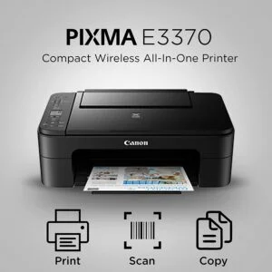 Canon PIXMA E3370 All-in-One Wireless Ink Efficient Color Printer(Borderless Printing) (Black) (4)