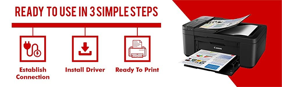 Canon PIXMA E4270 All-in-One Ink Efficient WiFi Printer with FAXADFDuplex Printing (Black)