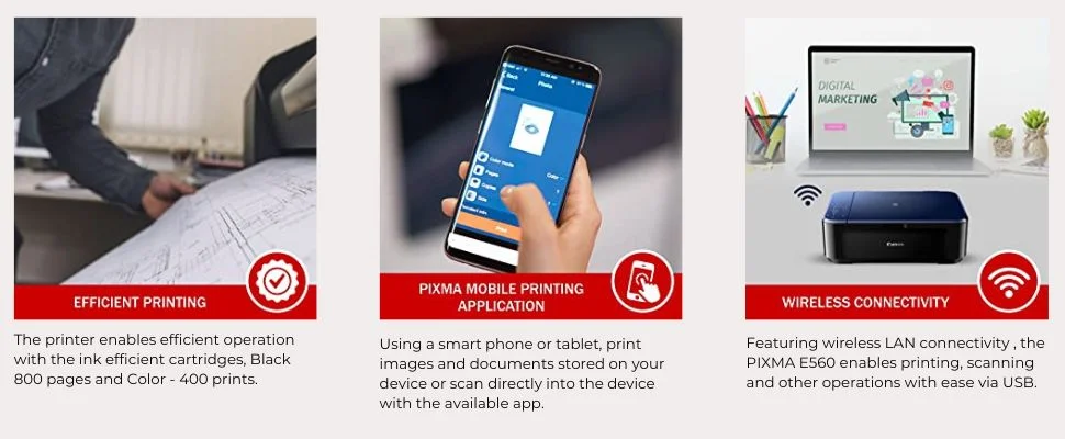Canon PIXMA E560 Multifunction Wireless Ink Efficient Colour Printer with Auto-Duplex Printing (7)