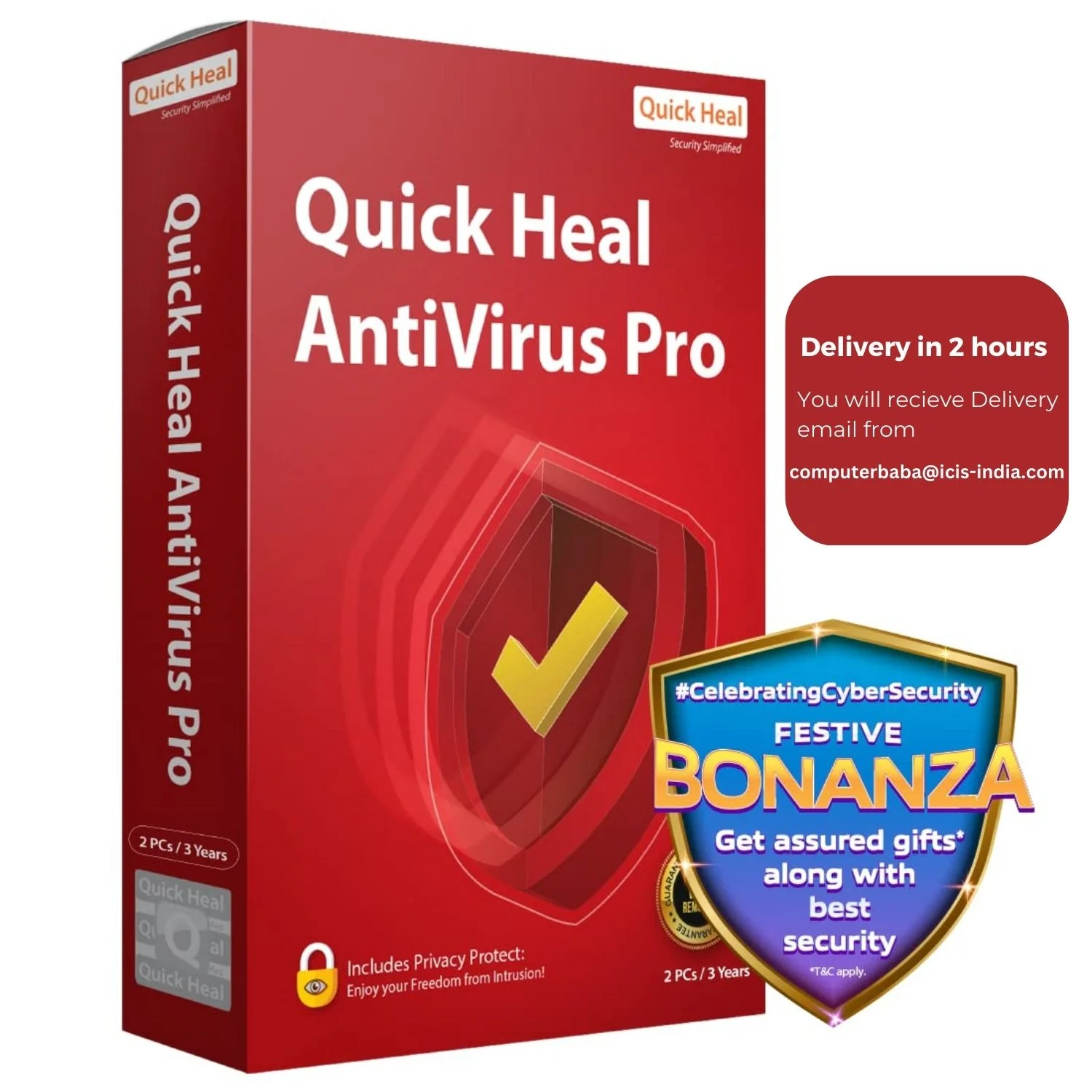 Quick Heal Antivirus Pro Latest Version - 2 PCs, 3 Years, No CD, mail Delivery in 2 hours – LS2, Best antivirus software At Best Price