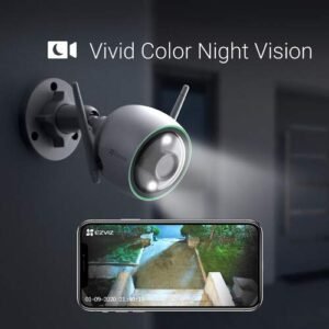 EZVIZ by Hikvision WiFi Outdoor Home Security Camera with Full HD 1080P Colored Night Vision AI Person Detection IP67 Dust & Water Protection Built in MicroSD Card