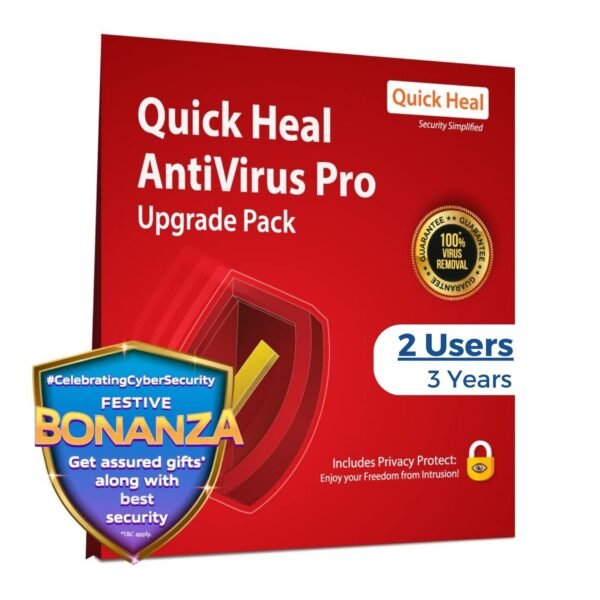 Quick Heal Antivirus Pro–Renewal Pack 2 Users 3-Years