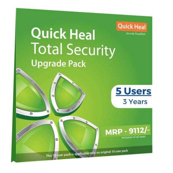 Quick Heal Total Security RenewalUpgrade Pack - 5 User, 3 Years