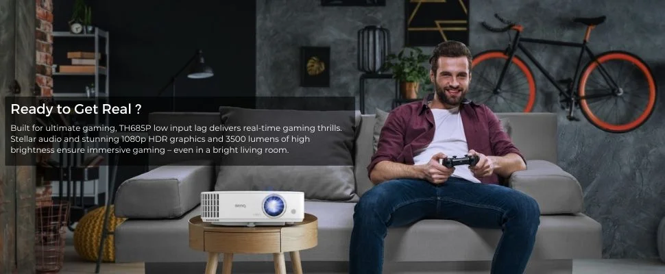 BenQ TH685 1080p Gaming Projector, 4K HDR Support, 120hz Refresh Rate - 3500Lumens, 8.3ms Low Latency - Enhanced Game Mode - 3 Year Industry Leading Warranty