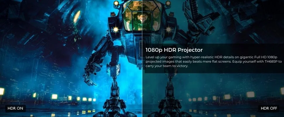 BenQ TH685 1080p Gaming Projector, 4K HDR Support, 120hz Refresh Rate - 3500Lumens, 8.3ms Low Latency - Enhanced Game Mode - 3 Year Industry Leading Warranty