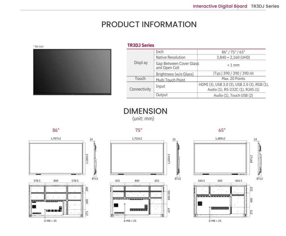 LG Interactive Digital Board 65Inch 65TR3DJ Buy now